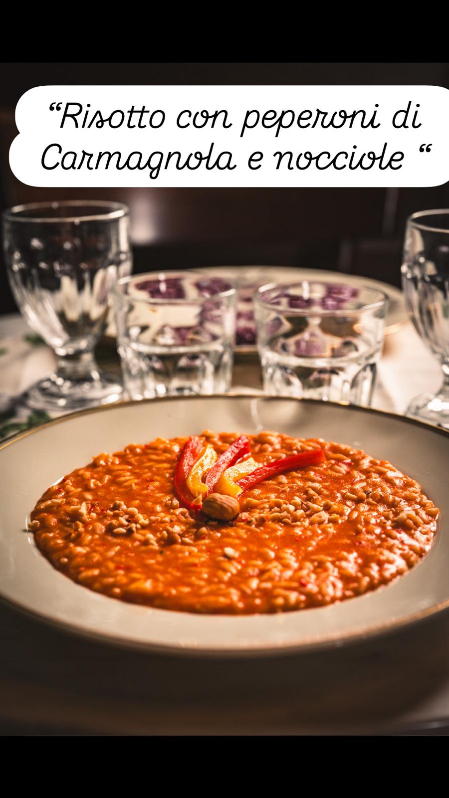 Risotto con peperoni di Carmagnola e nocciole